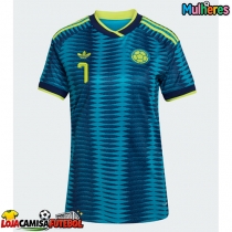 Camisa de Futebol Colômbia Luis Diaz #7 Equipamento Secundário Mulheres Mundo 2026 Manga Curta